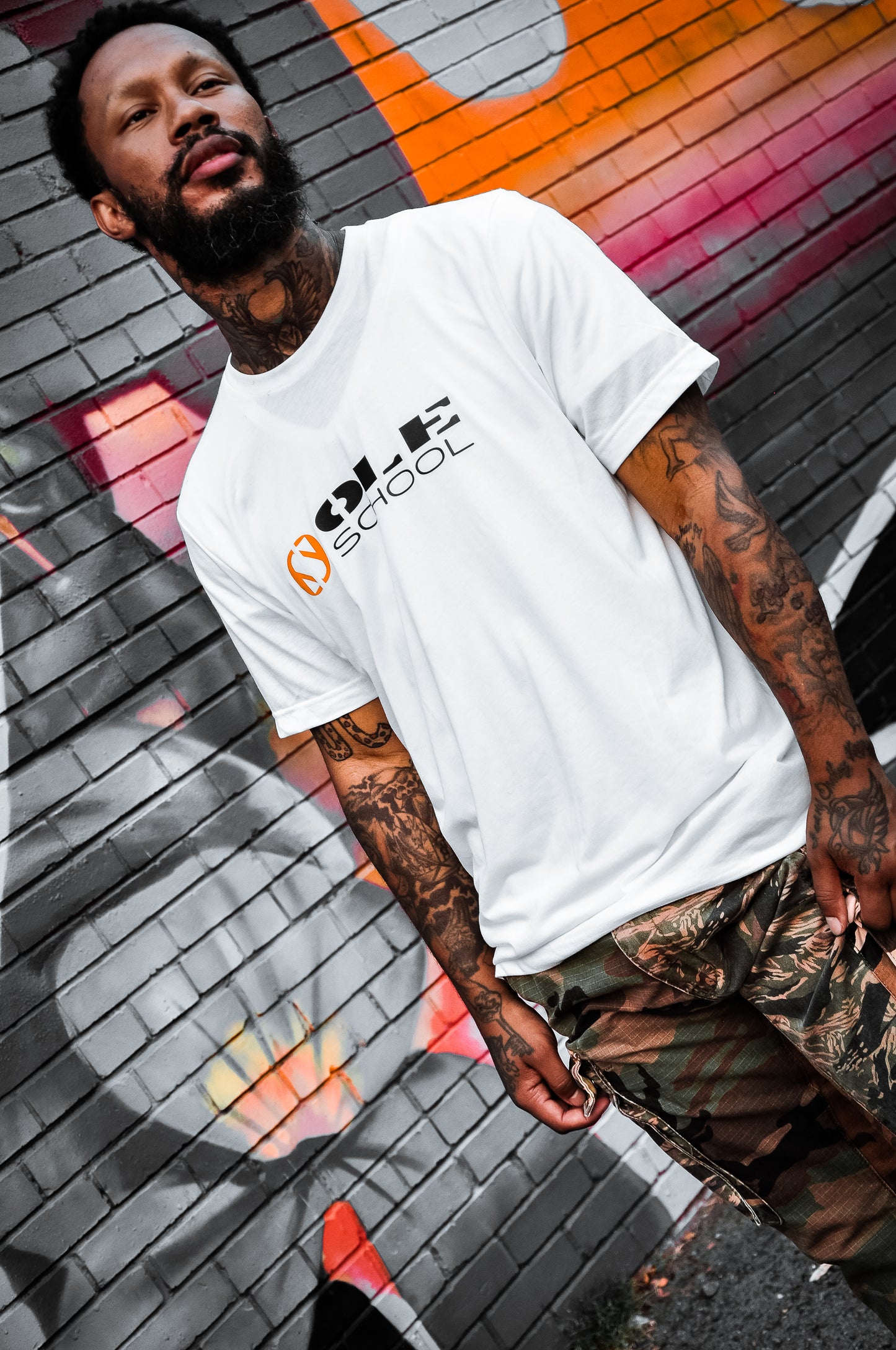 Ole School Logo Mens White T-Shirt