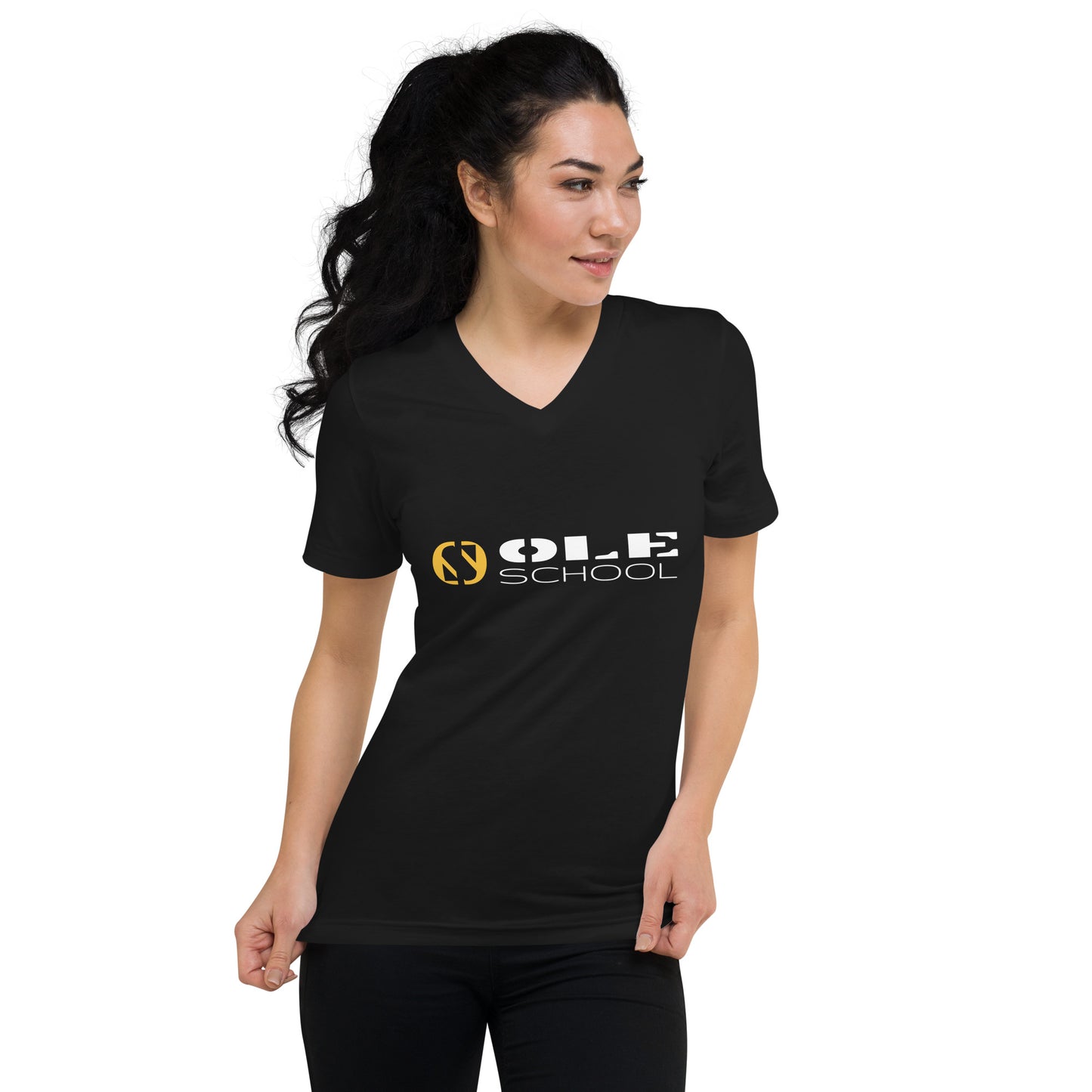 Ole School Black Women's V-Neck T-Shirt