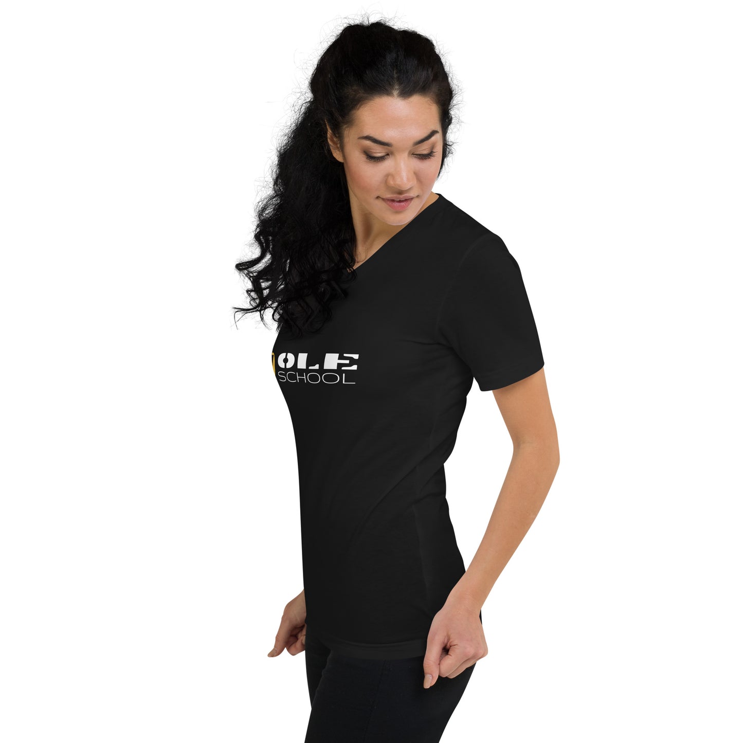 Ole School Black Women's V-Neck T-Shirt